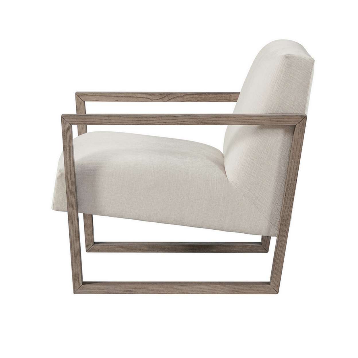 Cvi 31 Inch Armchair, Cushioned Seat, Taupe Framed Legs, Beige Upholstery- Saltoro Sherpi