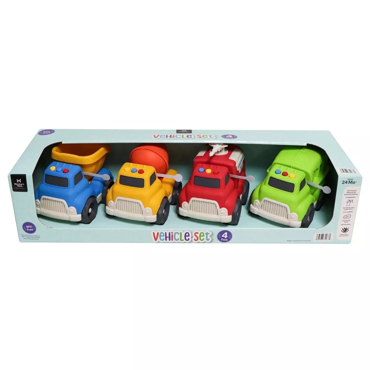 Member's Mark Wheat Straw Vehicles with Lights & Sounds, 4 Pack