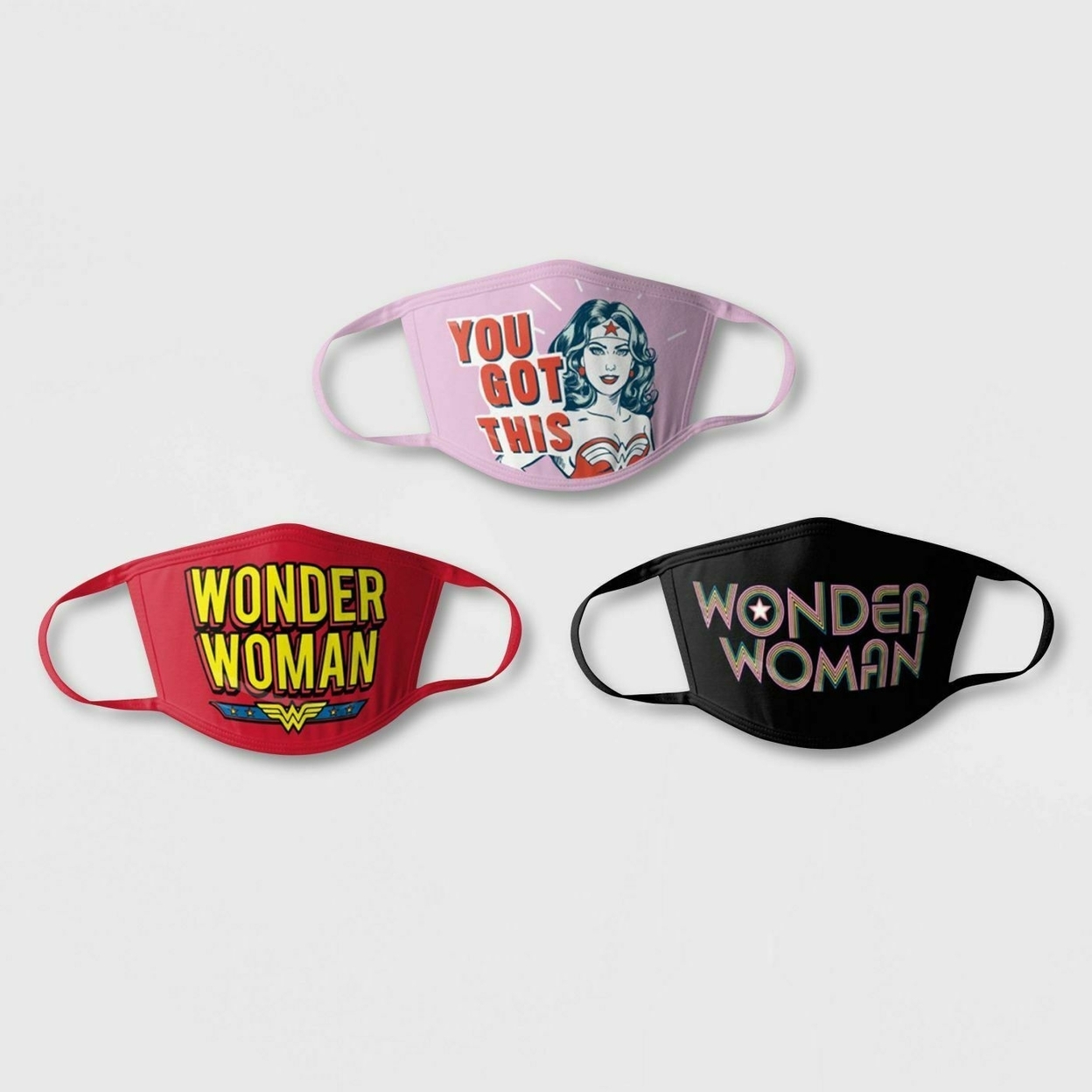 6-Pack: Children's Seamless Reusable Washable Breathable Character Face Mask Bandana - Wonder Woman
