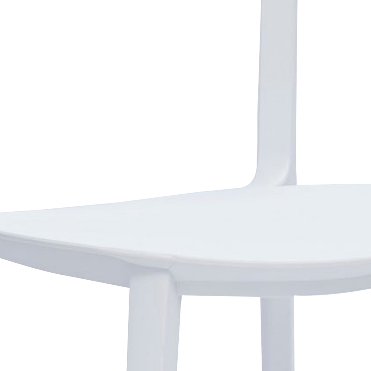 Qin 20 Inch Side Chair, Set Of 4, Contoured Backrest, Curved Seating, White- Saltoro Sherpi