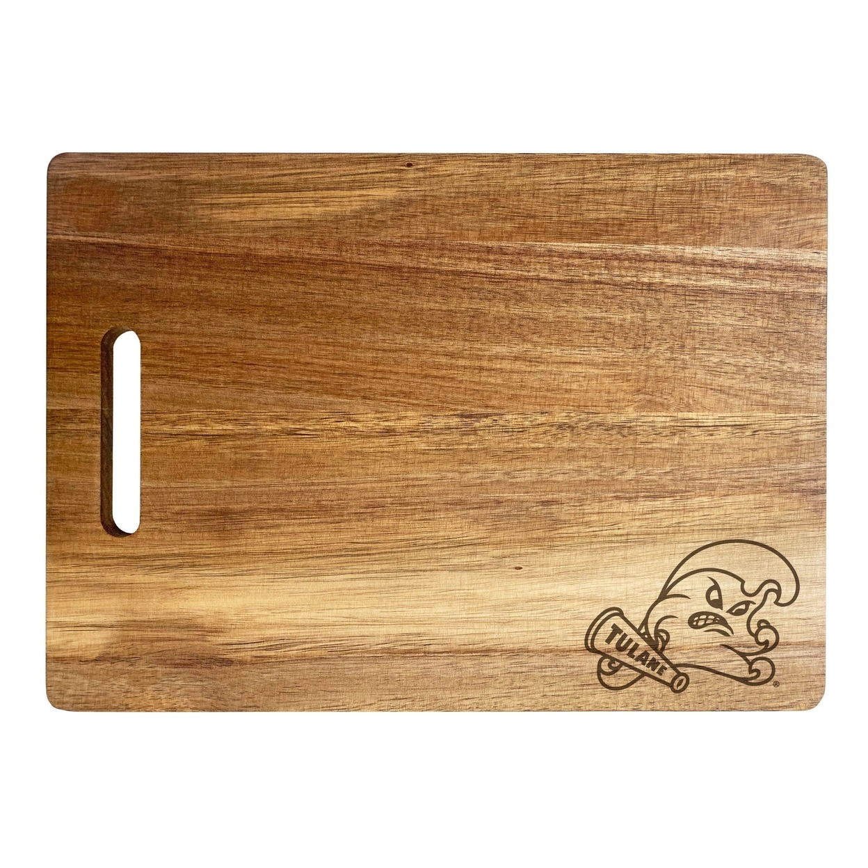 Tulane University Green Wave Engraved Wooden Cutting Board 10 X 14 Acacia Wood - Small Engraving