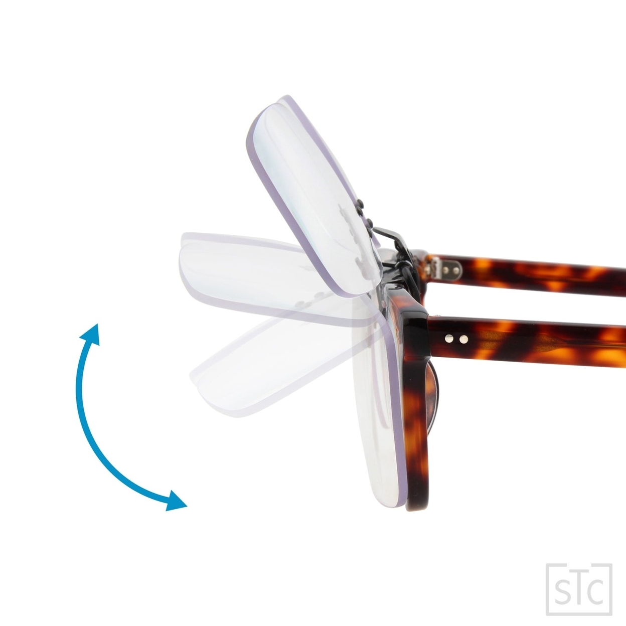 Clip-on Flip Up Rimless Magnifying, Suitable For Reading Glasses, Clip Onto Over Eyeglasses - +1.25