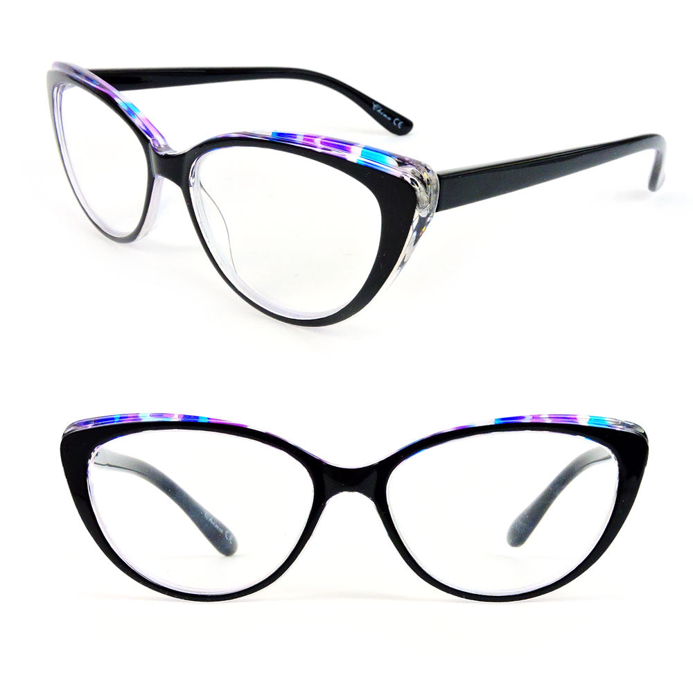 Cat Eye Frame Fashion Women's Reading Glasses - Purple, +1.50