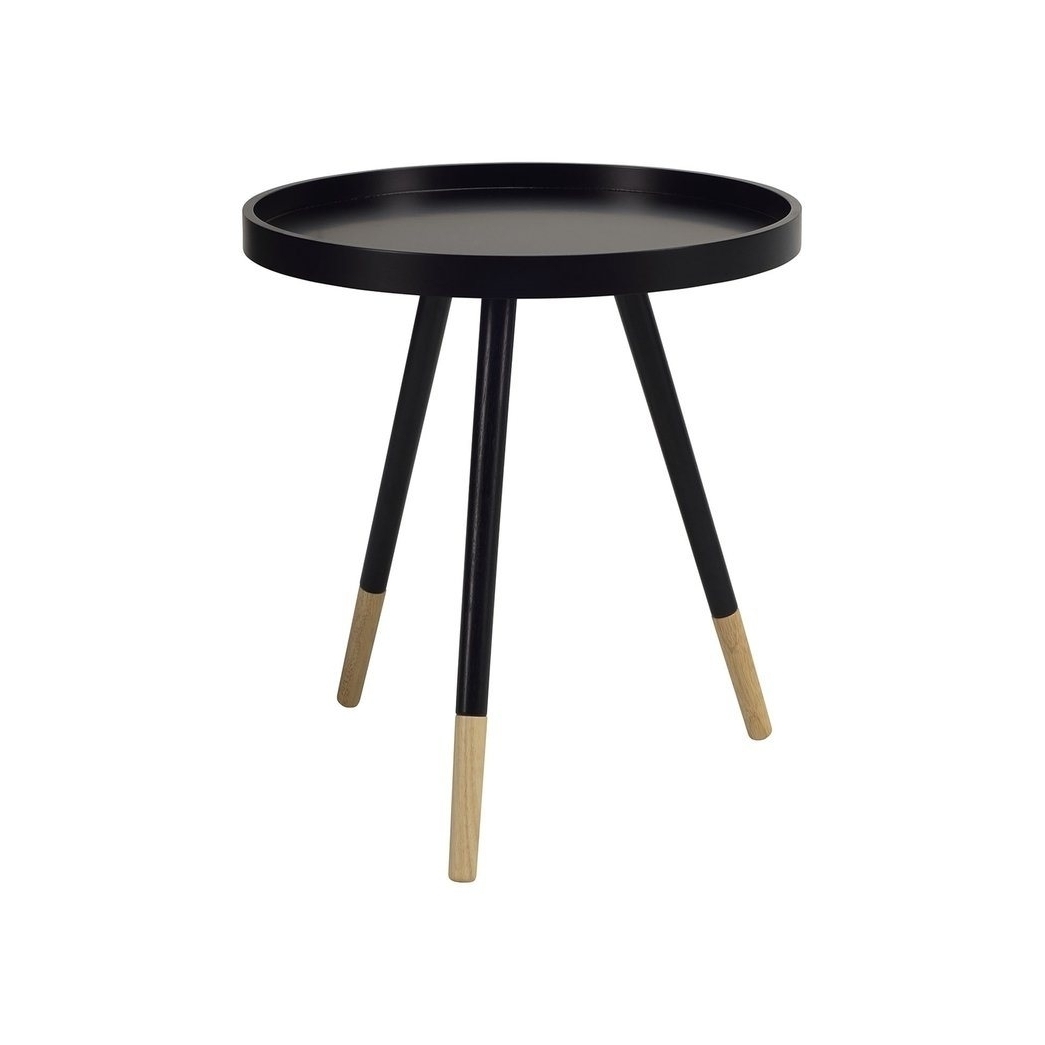 Innis Round Tray Side Table - Black