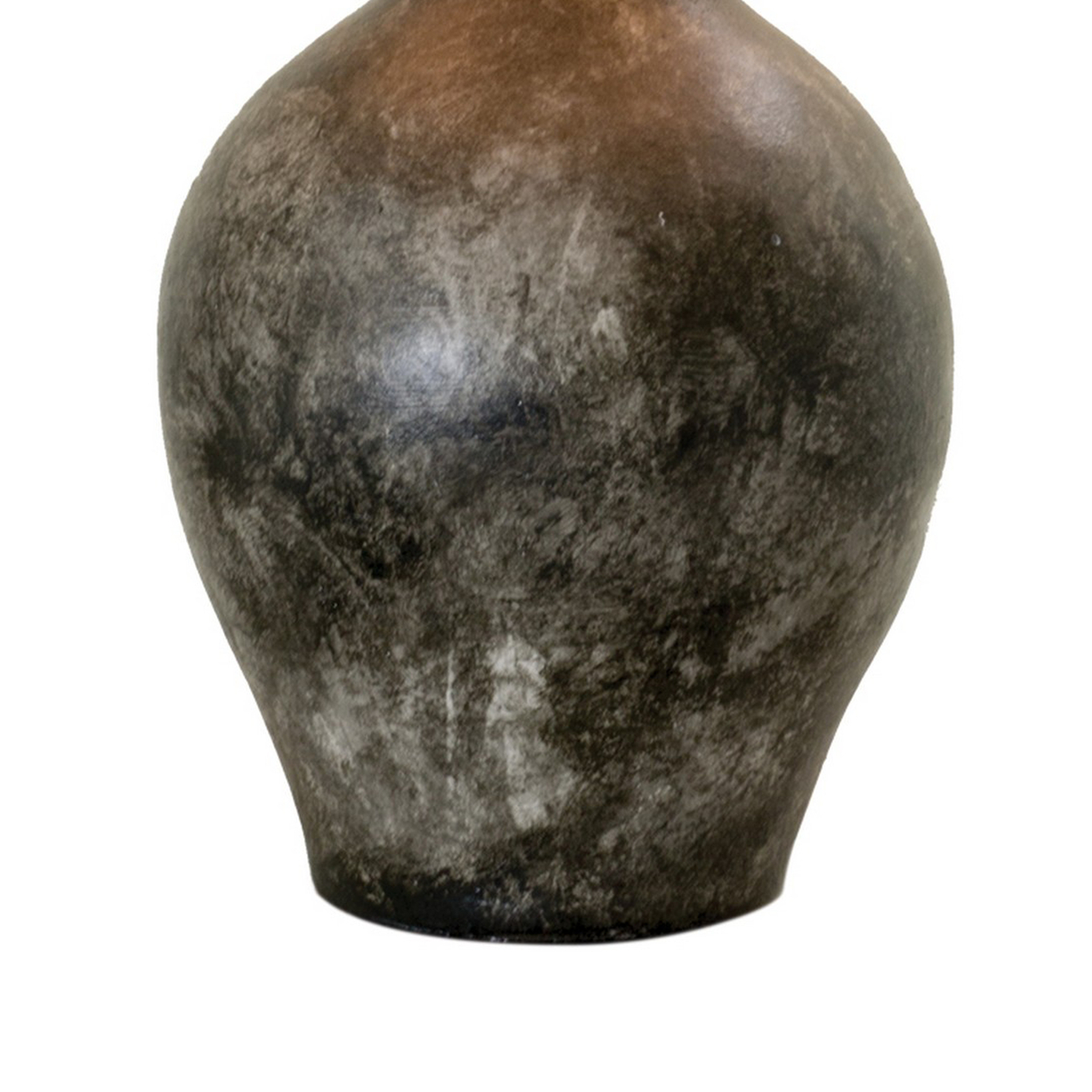 Aine 29 Inch Hydrocal Table Lamp, Drum Shade, Urn Shaped Base, Slate Gray - Saltoro Sherpi