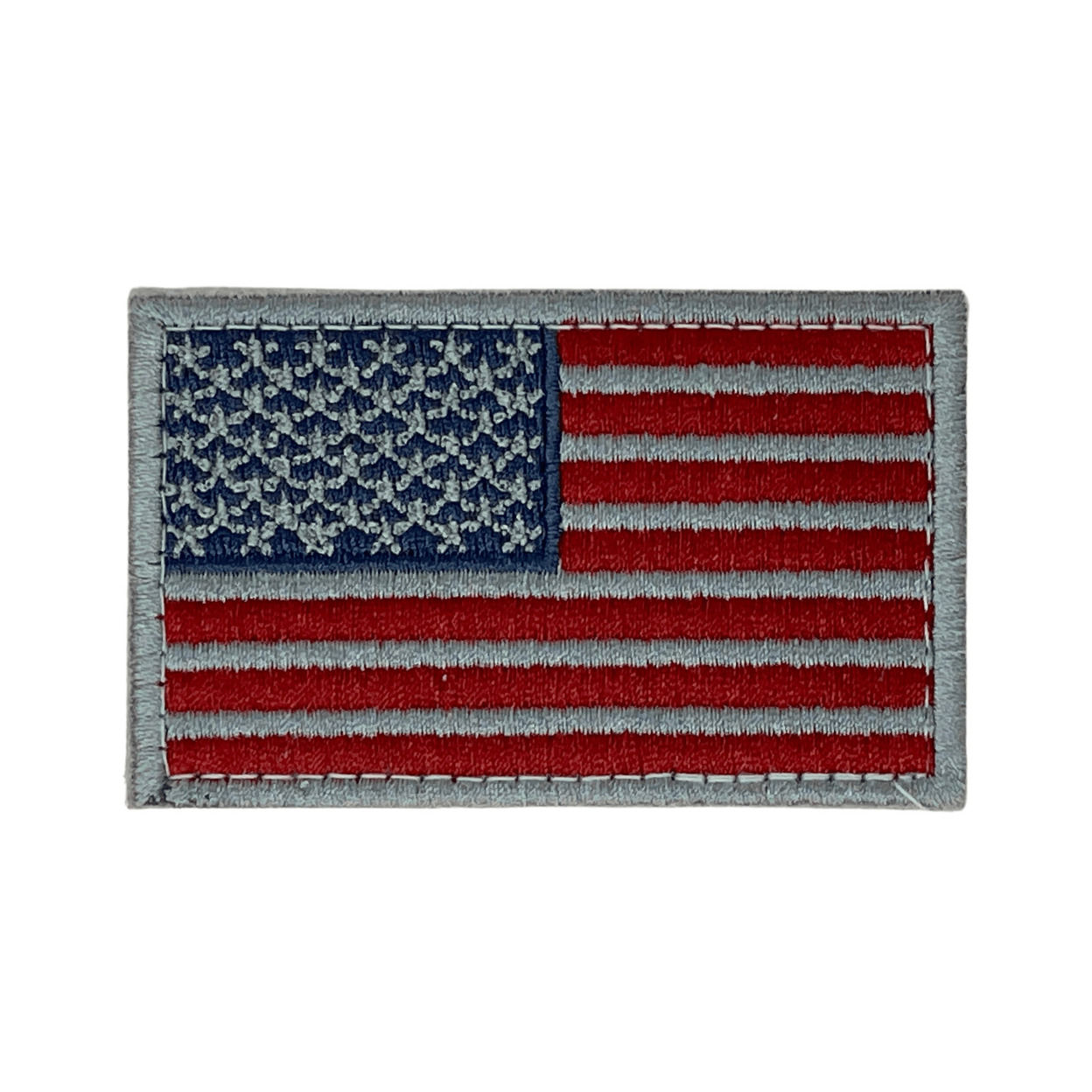 Tactical USA Flag Patch With Detachable Backing - Grey