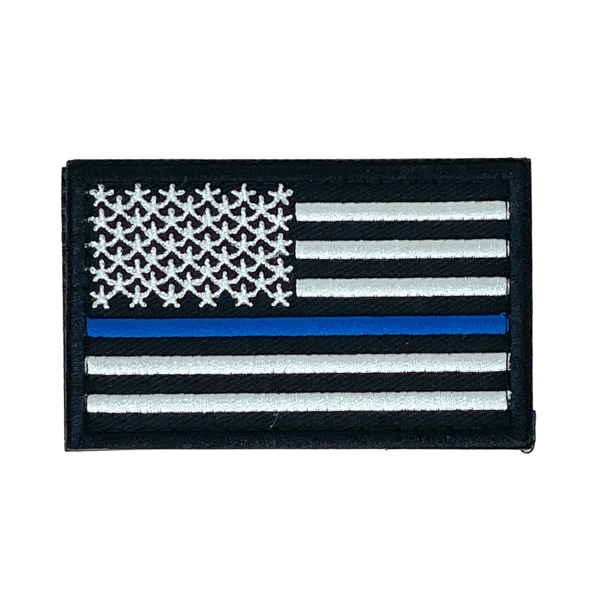 Tactical USA Flag Patch With Detachable Backing - Blue Line