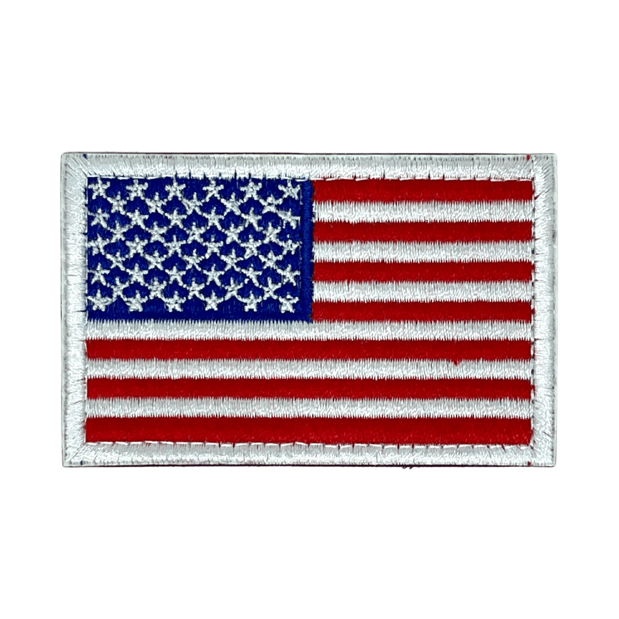 Tactical USA Flag Patch with Detachable Backing - Black & White