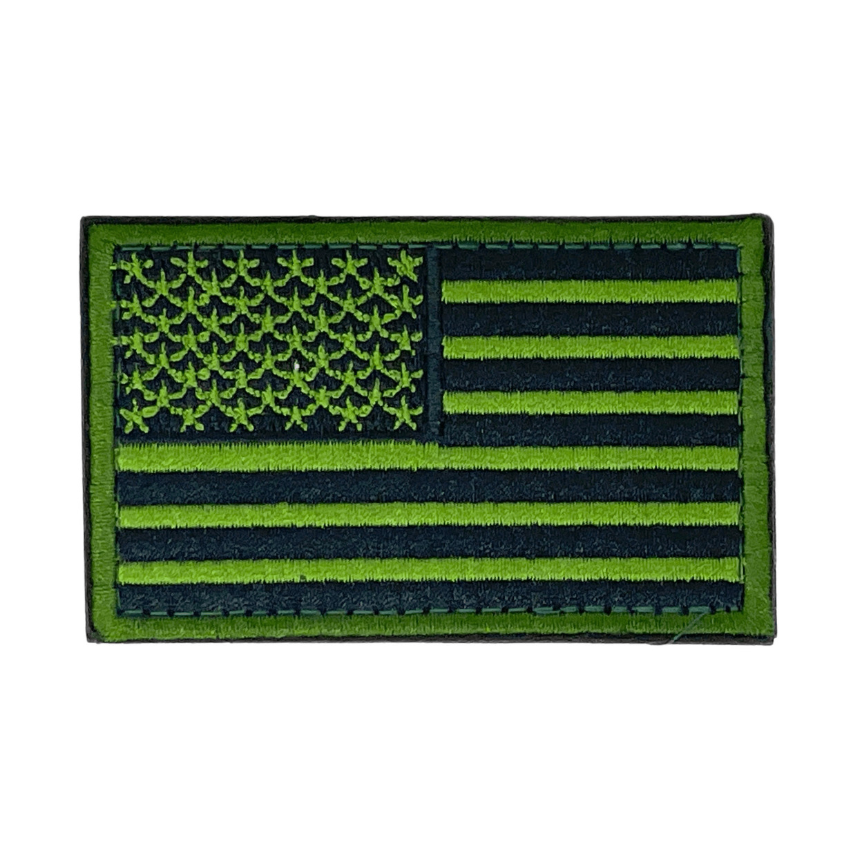 Tactical USA Flag Patch With Detachable Backing - Green