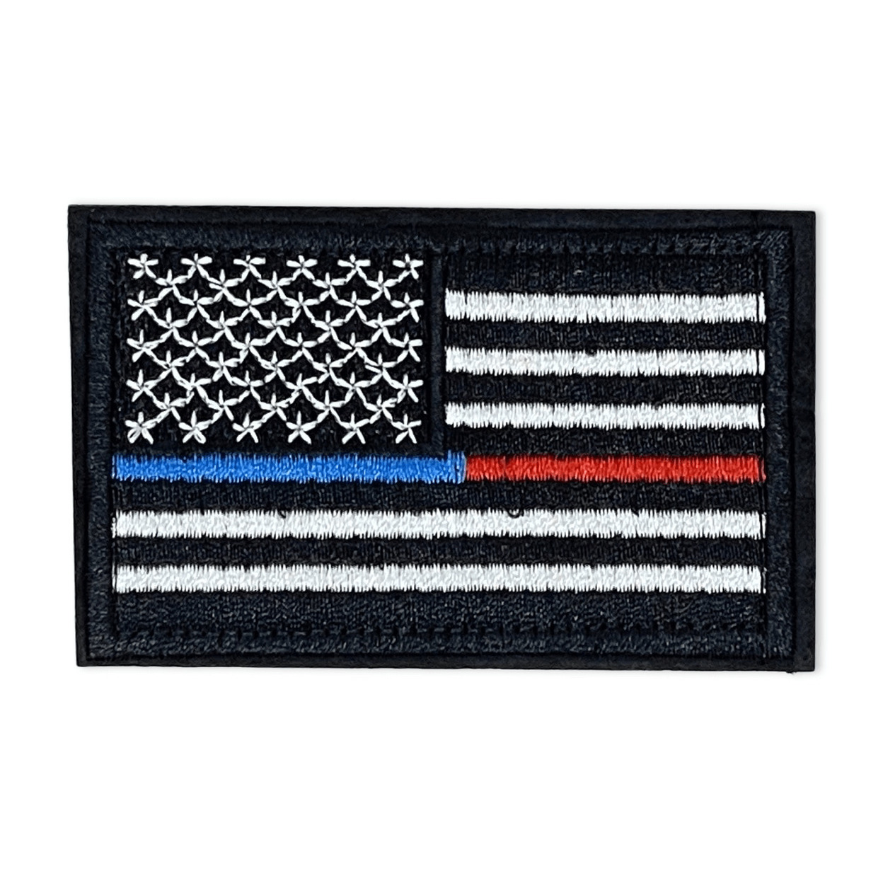 Tactical USA Flag Patch With Detachable Backing - Red Blue Line