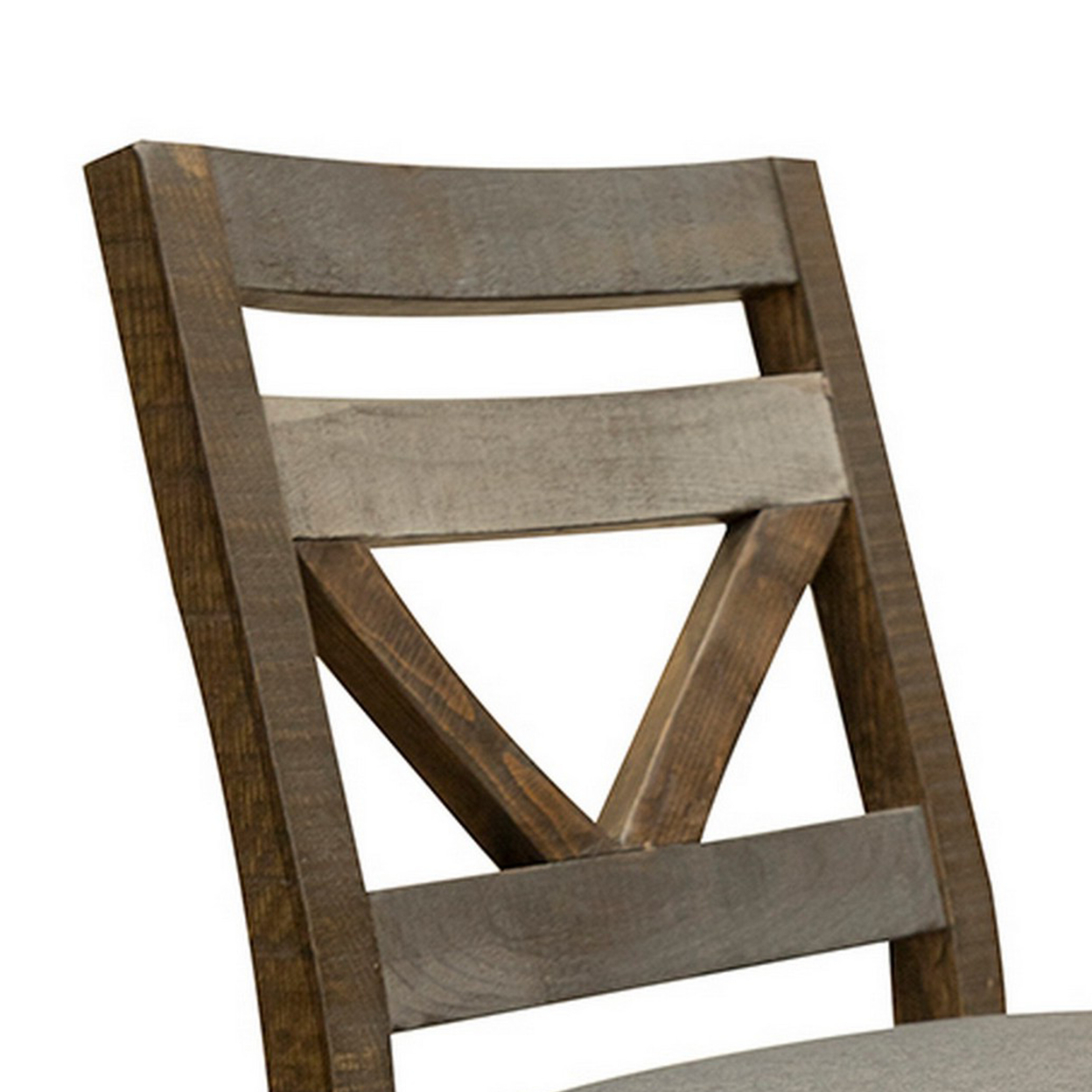 Peya 24 Inch Set Of 2 Barstool Chairs, Padded, Gray Polyester, Pine Wood- Saltoro Sherpi