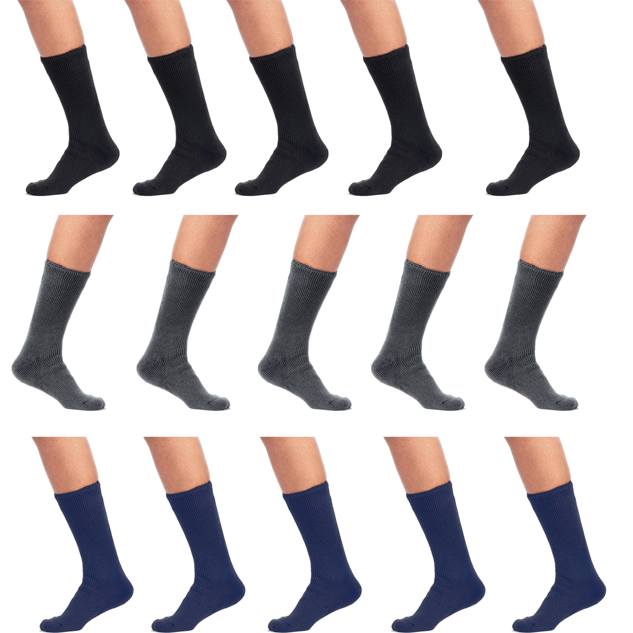 10-Pairs: Men's Moisture-Wicking Cushioned Weather Proof Dri -Tech Industrial Working Socks