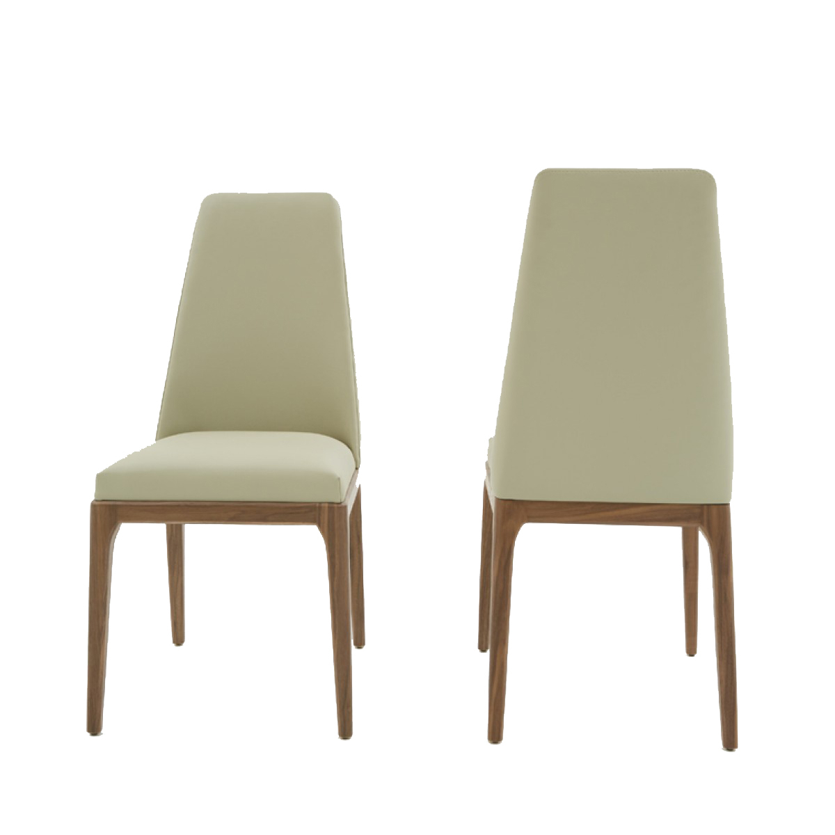 Leatherette Dining Chair With Wooden Straight Legs,Set Of 2,Brown And Gray- Saltoro Sherpi