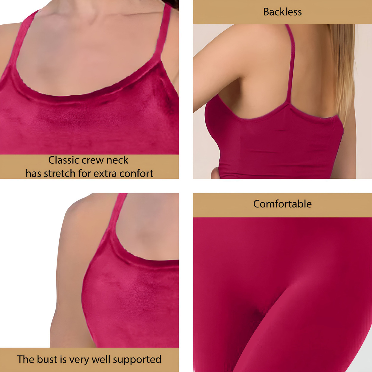 Multi-Pack: Women's Ultra-Soft Smooth Sleeveless Spaghetti Strap Velvet Velour Body Contour Jumpsuit - Rose, 1-pack, X-large