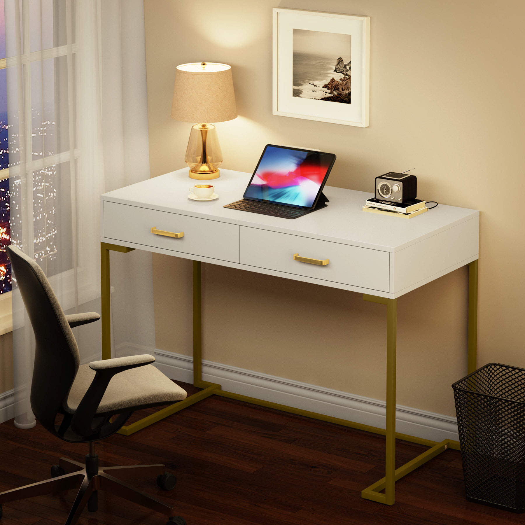 40 Small Desk With Drawers Modern Makeup Vanity Desk
