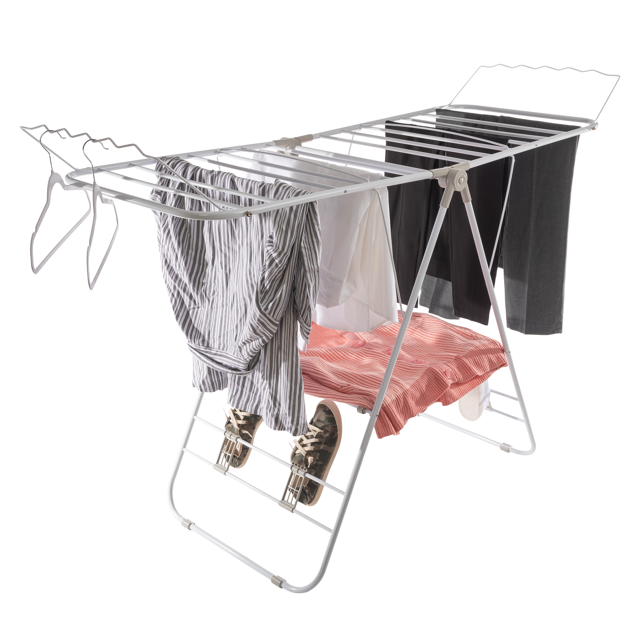 Clothes Drying Rack - Indoor/Outdoor Portable Laundry Rack For Clothing, Towels, Shoes And More - Collapsible Clothes Stand By Everyday Home