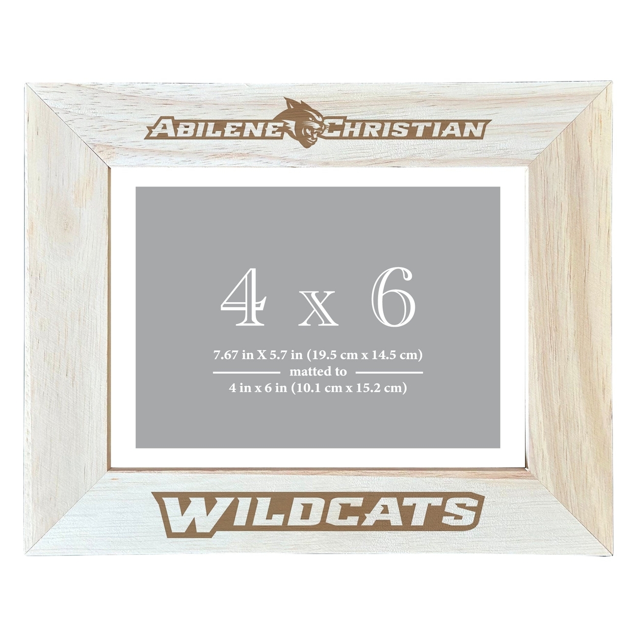 Abilene Christian University Wooden Photo Frame Matted To 4 X 6 Inch - Etched