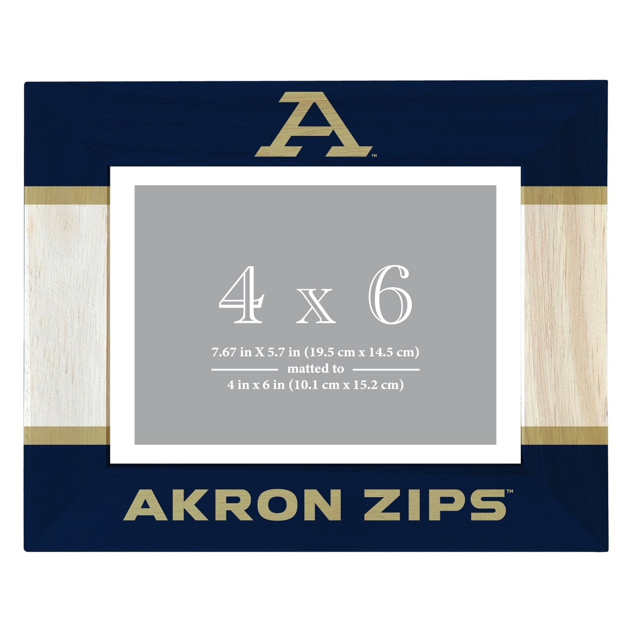 Akron Zips Wooden Photo Frame Matted To 4 X 6 Inch - Printed
