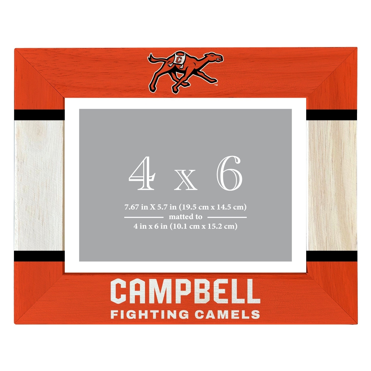 Campbell University Fighting Camels Wooden Photo Frame Matted To 4 X 6 Inch - Printed