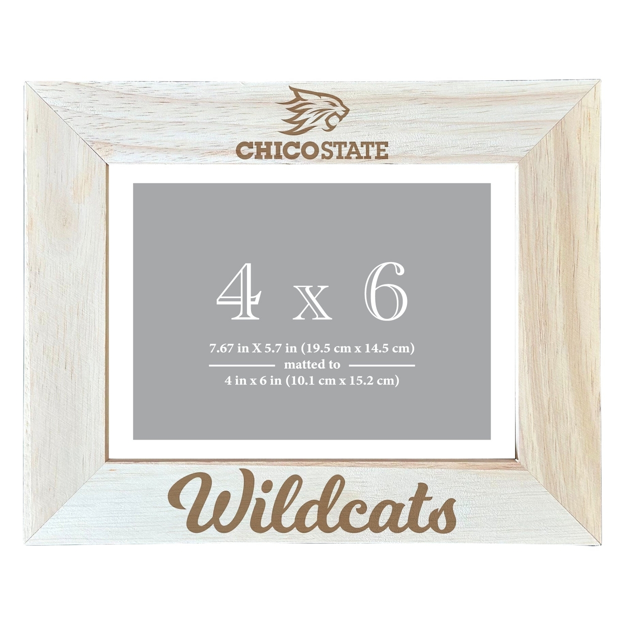California State University, Chico Wooden Photo Frame Matted To 4 X 6 Inch - Etched