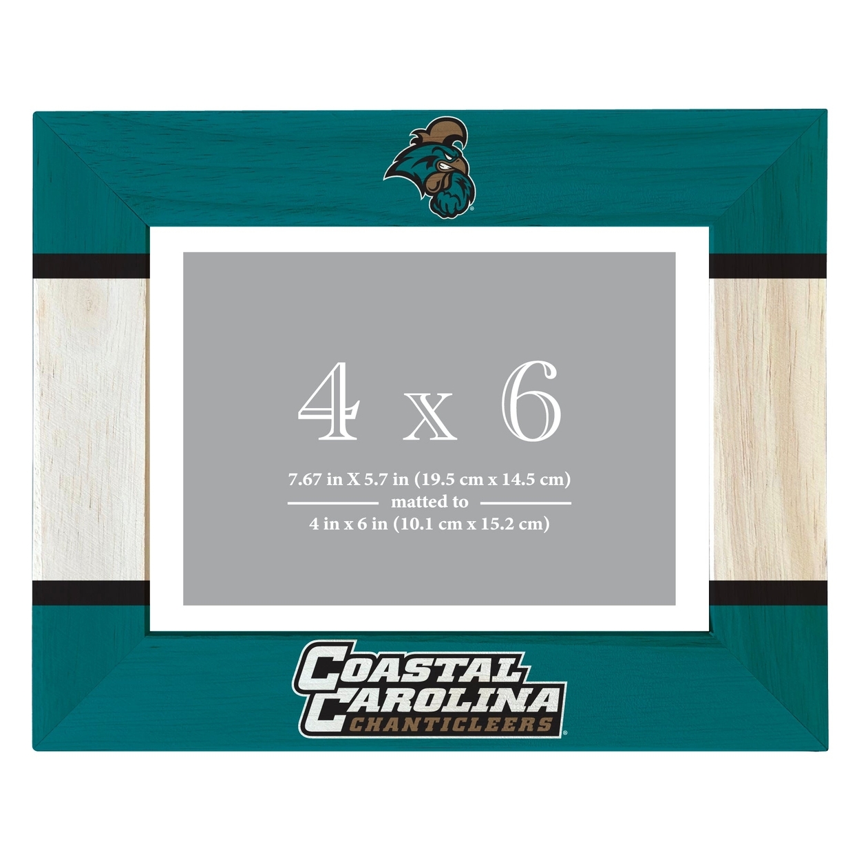 Coastal Carolina University Wooden Photo Frame Matted To 4 X 6 Inch - Printed