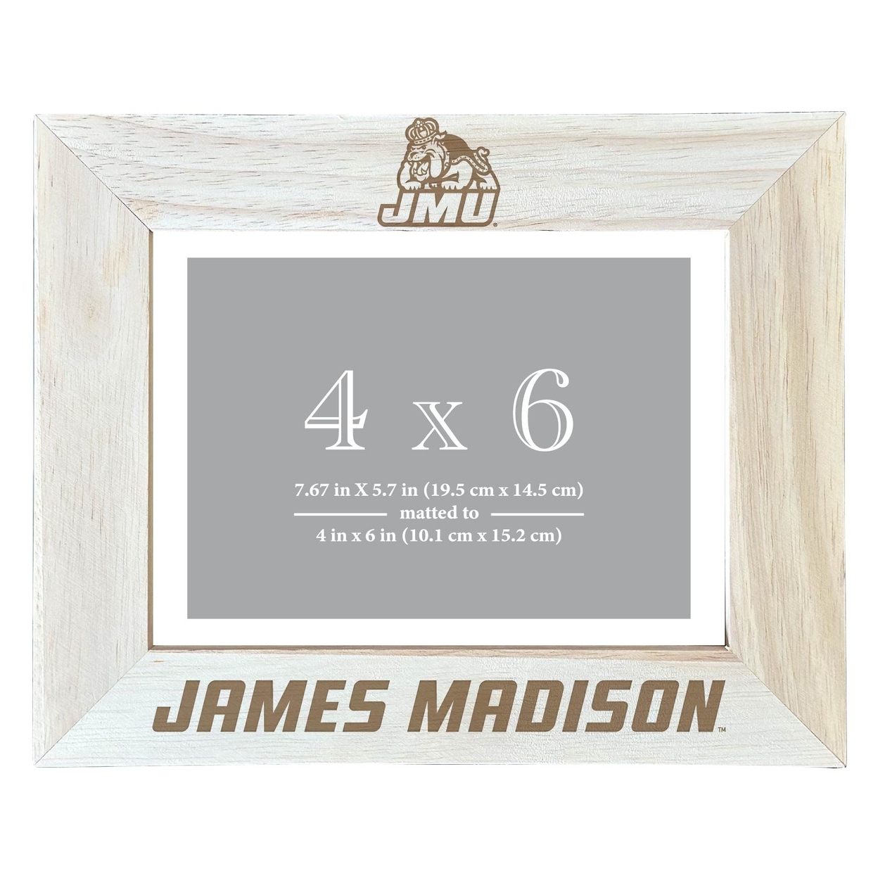 James Madison Dukes Wooden Photo Frame Matted To 4 X 6 Inch - Etched