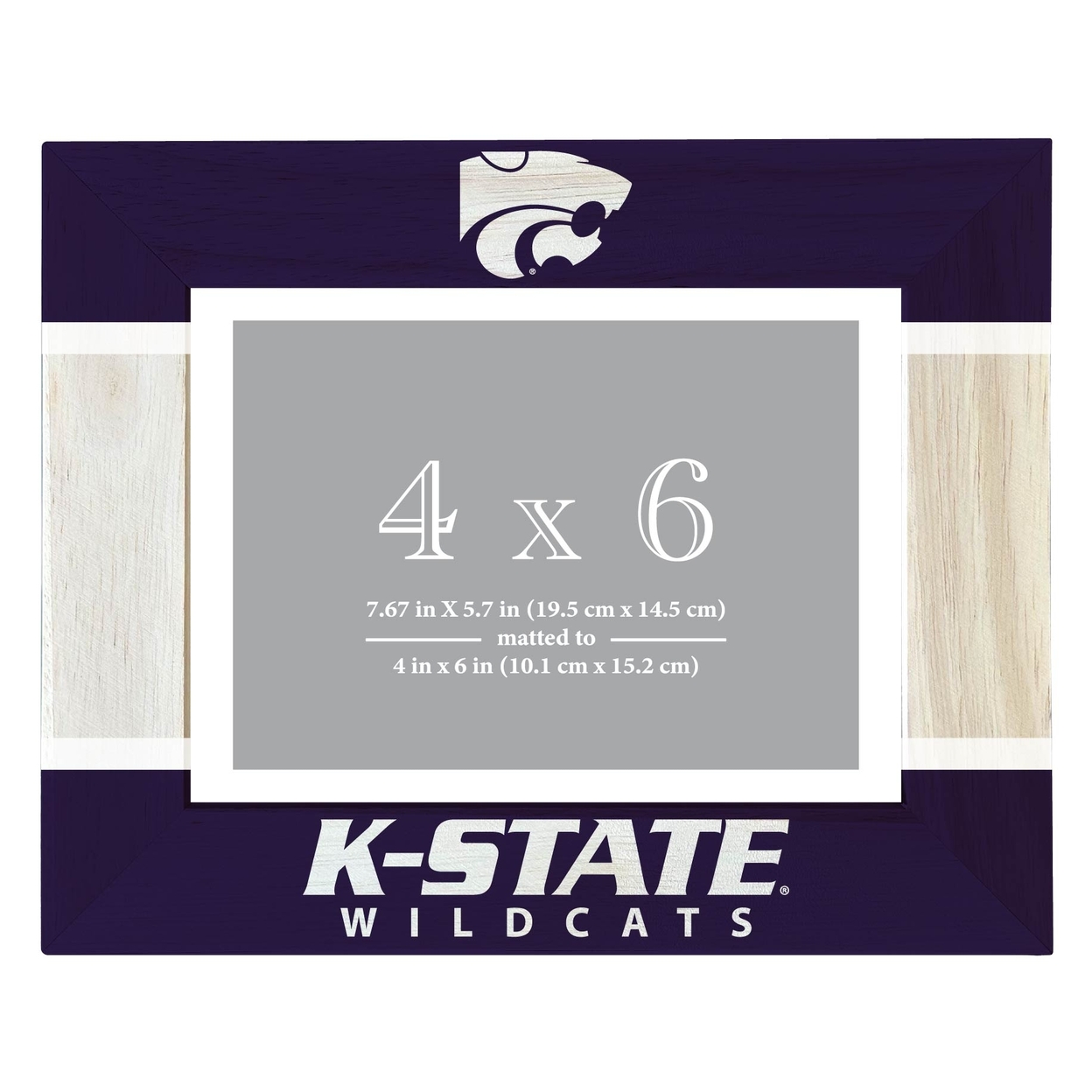 Kansas State Wildcats Wooden Photo Frame Matted To 4 X 6 Inch - Printed