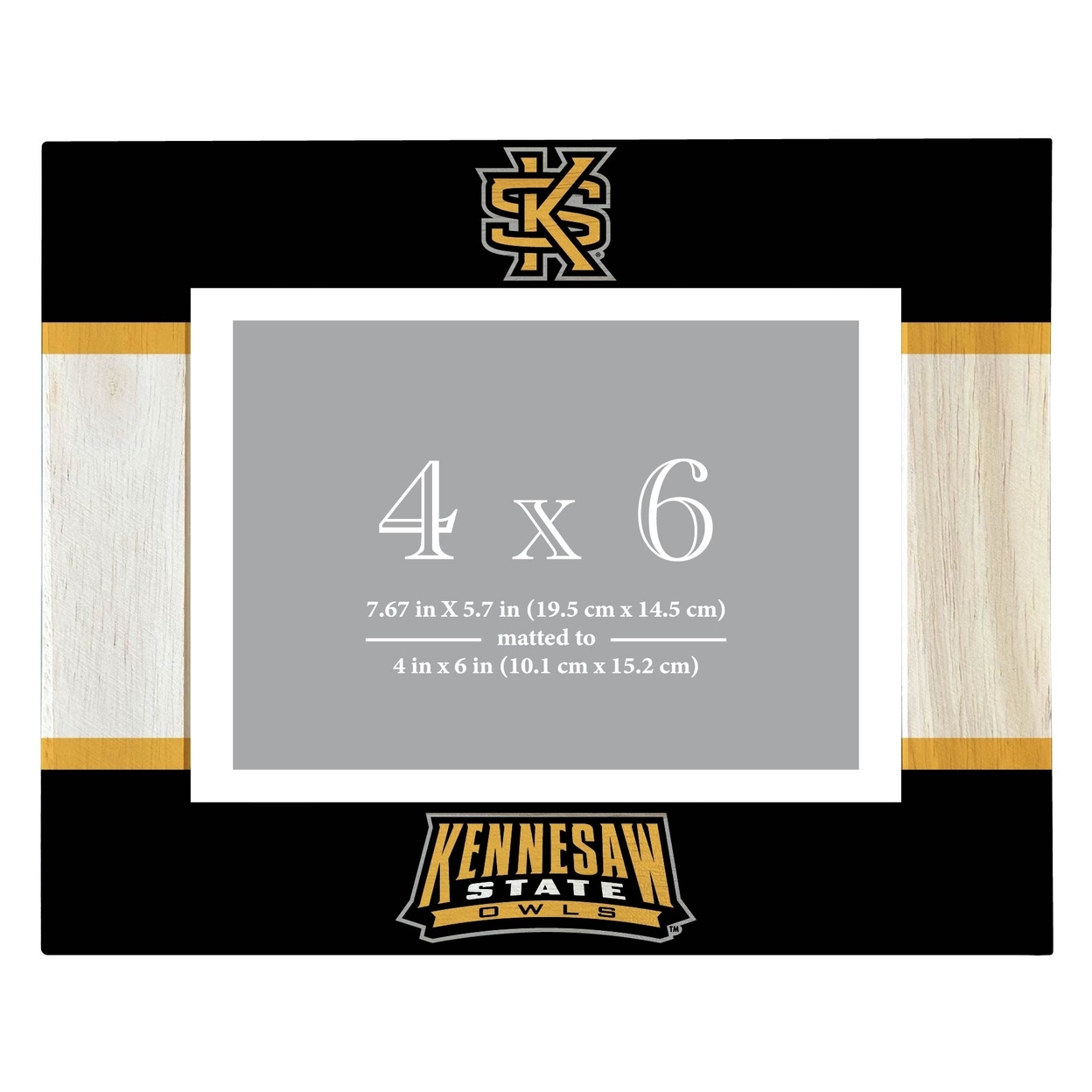 Kennesaw State University Wooden Photo Frame Matted To 4 X 6 Inch - Printed