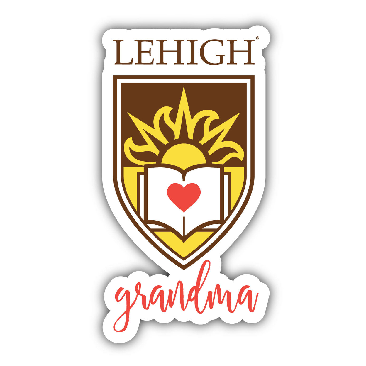 Lehigh University Mountain Hawks 4 Inch Proud Grandpa Die Cut Decal - Grandma