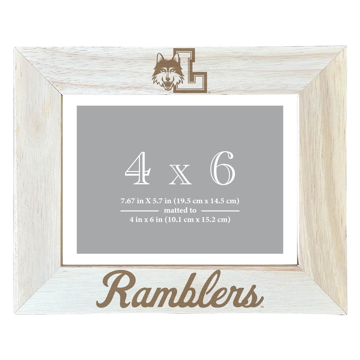 Loyola University Ramblers Wooden Photo Frame Matted To 4 X 6 Inch - Etched