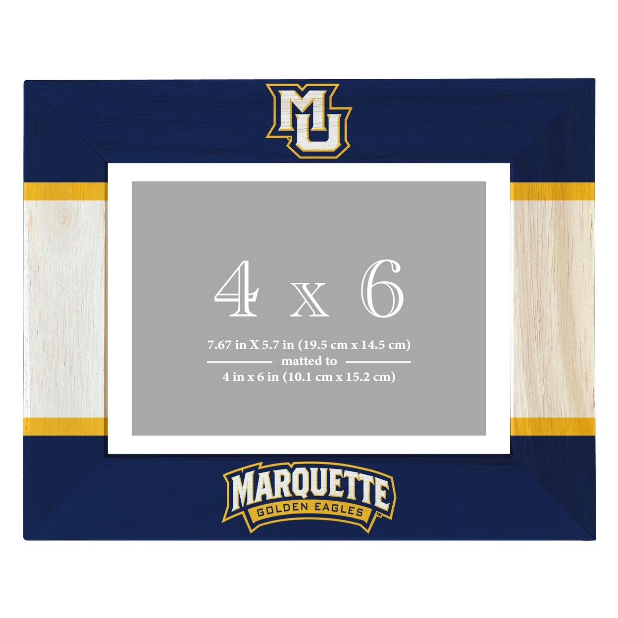 Marquette Golden Eagles Wooden Photo Frame Matted To 4 X 6 Inch - Printed
