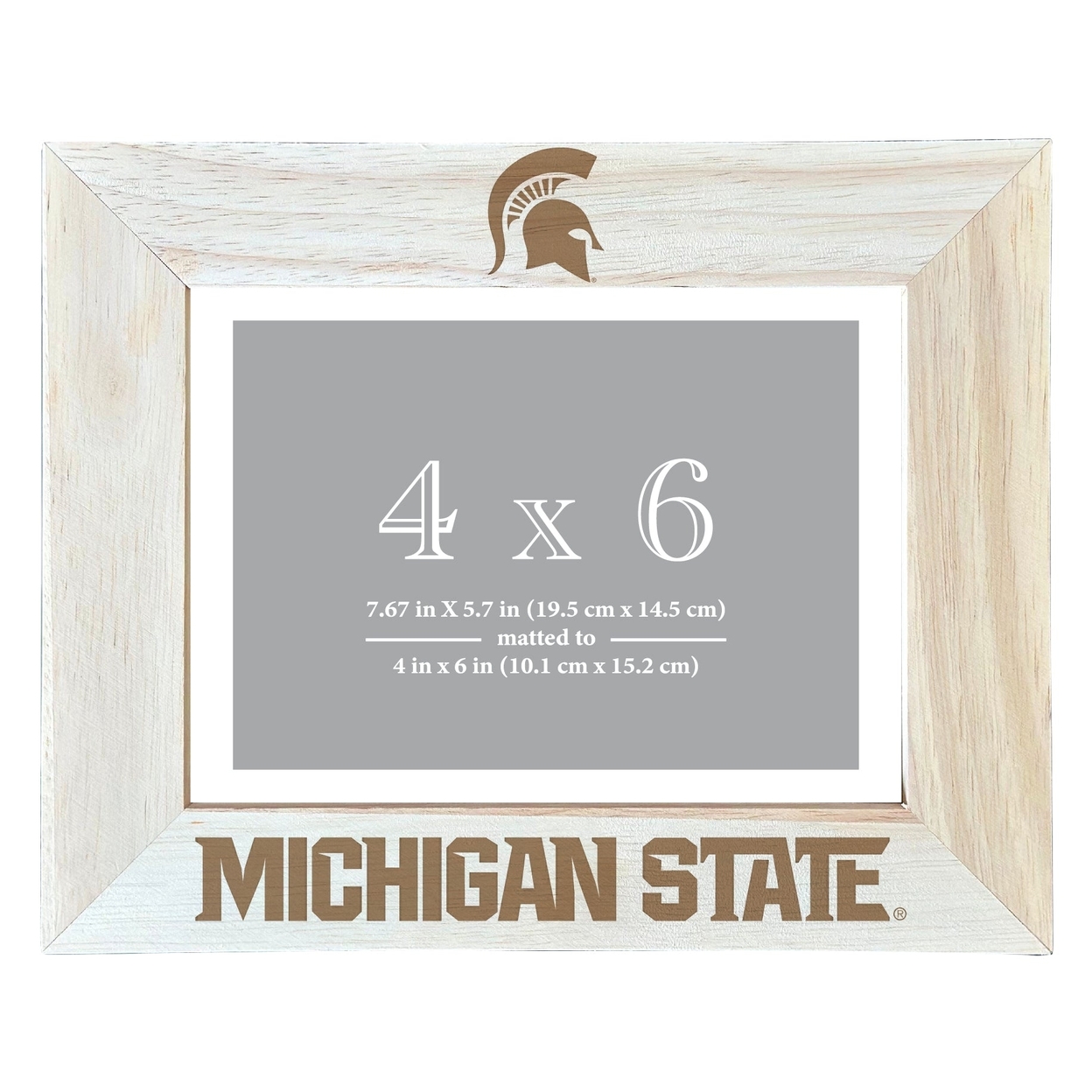 Michigan State Spartans Wooden Photo Frame Matted To 4 X 6 Inch - Etched