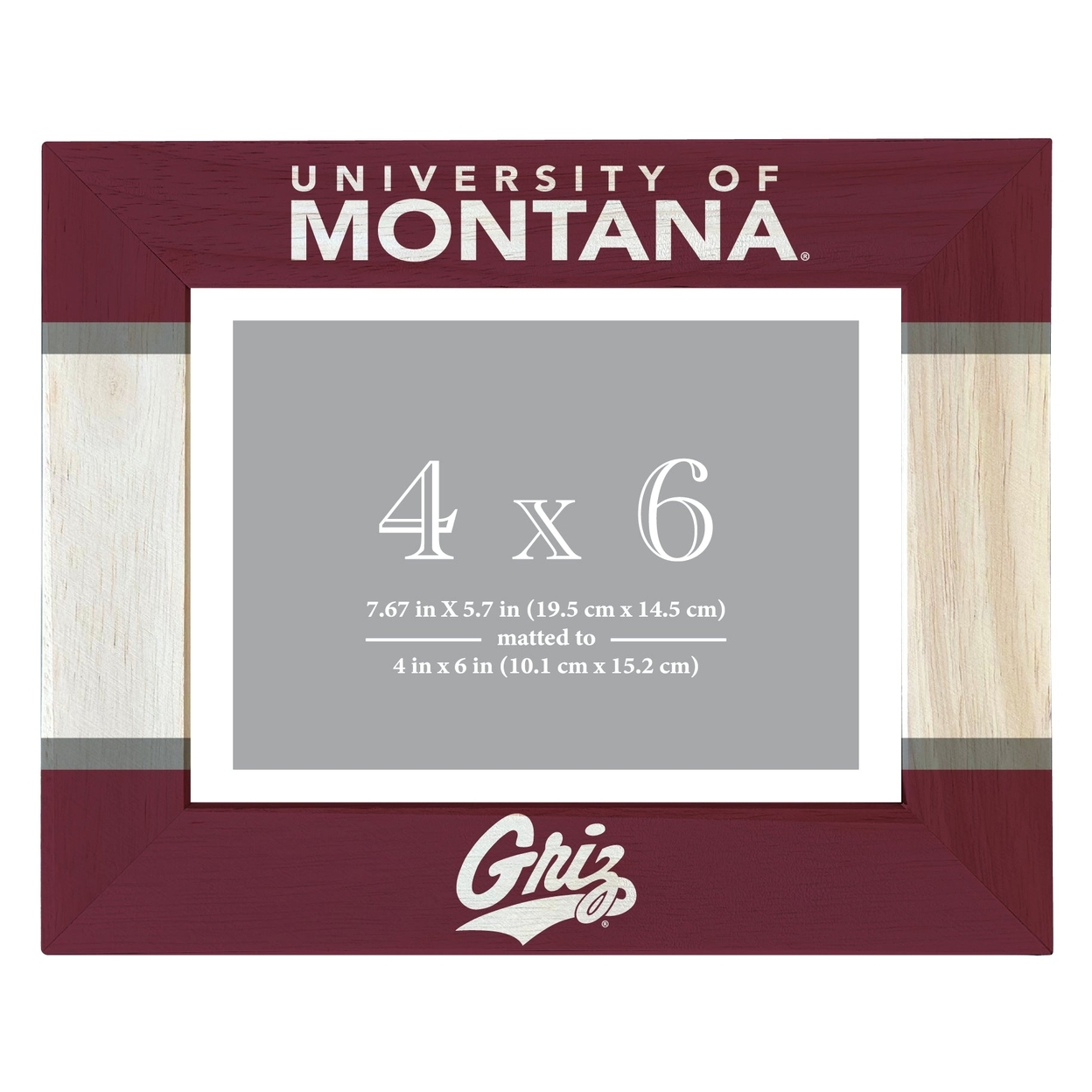 Montana University Wooden Photo Frame Matted To 4 X 6 Inch - Printed
