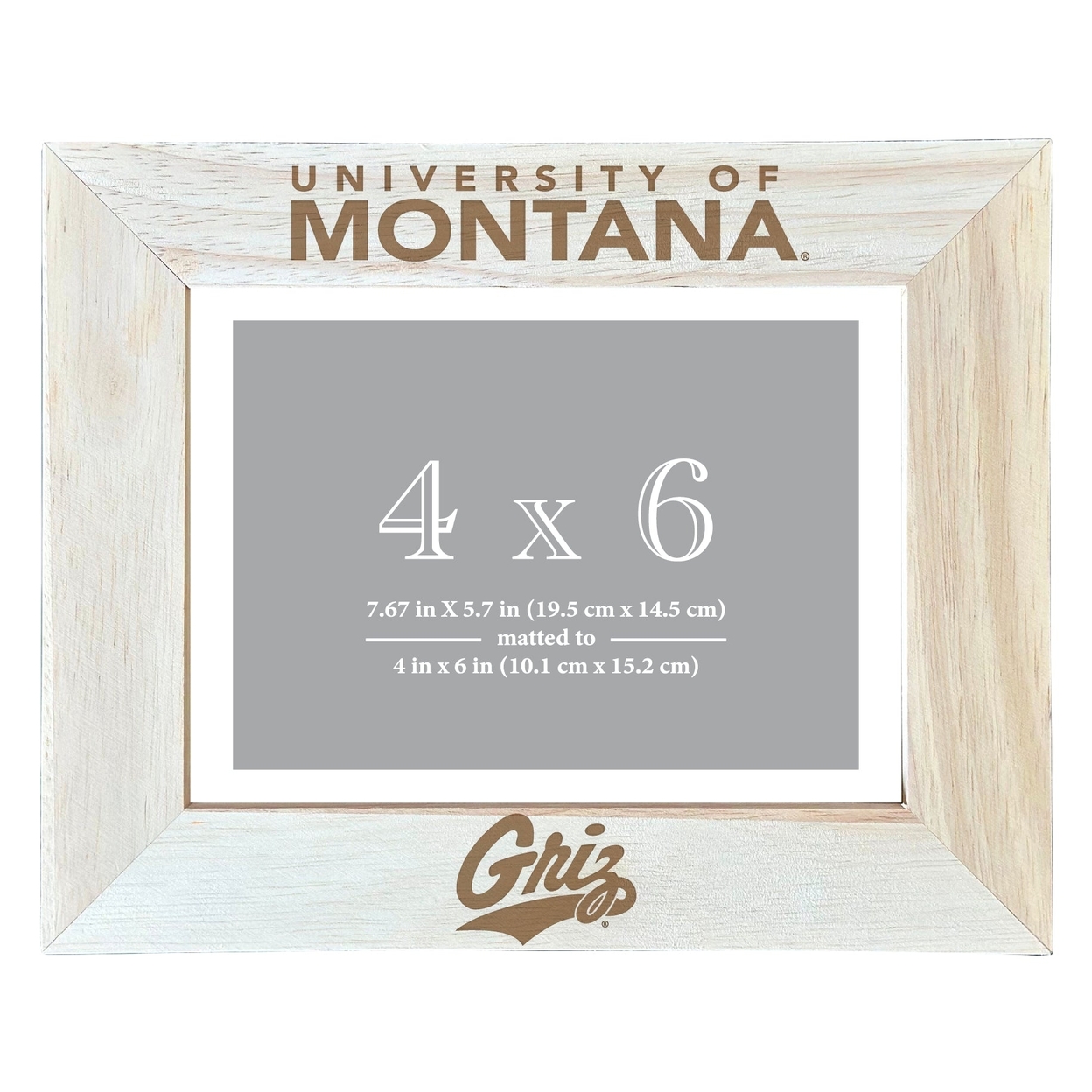 Montana University Wooden Photo Frame Matted To 4 X 6 Inch - Etched