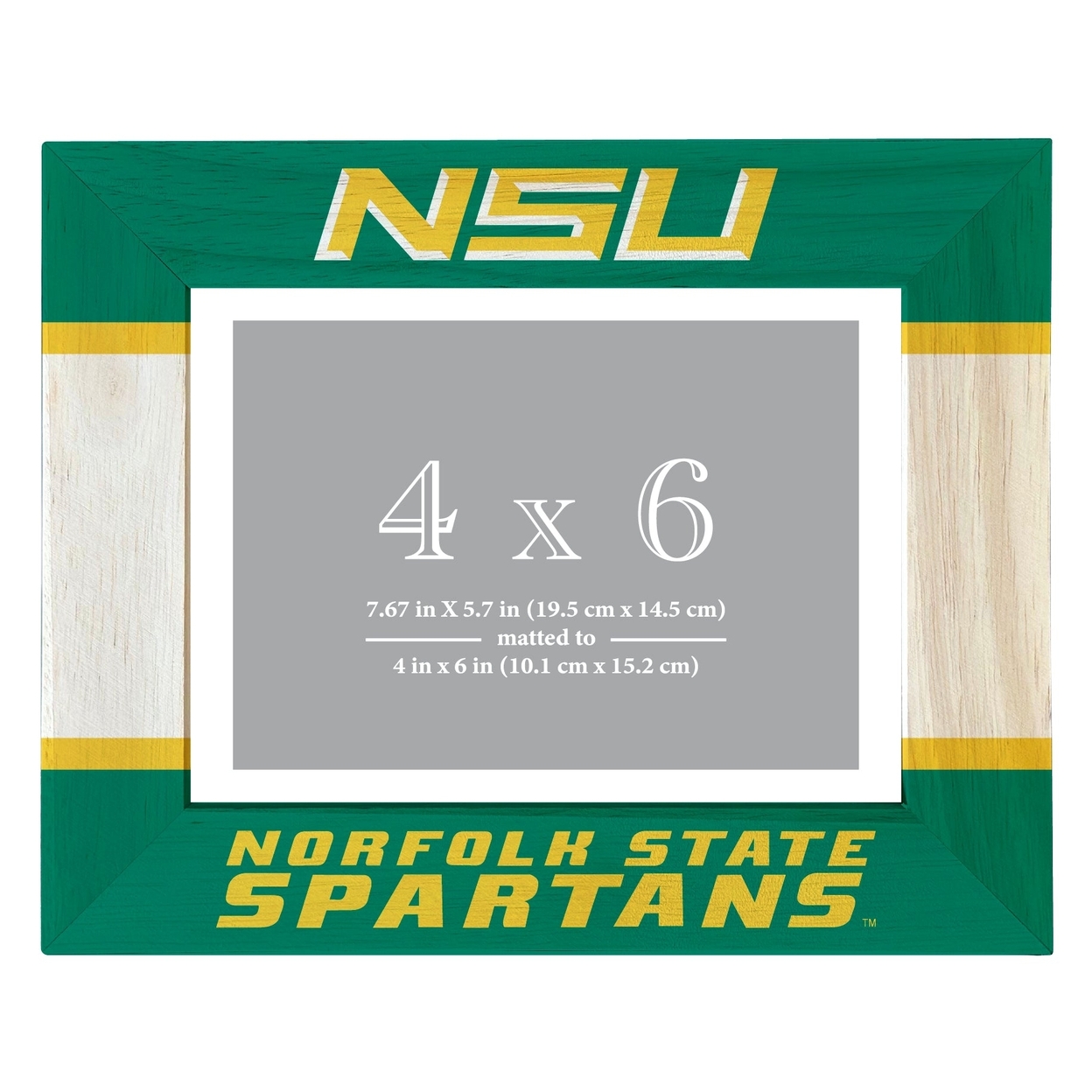 Norfolk State University Wooden Photo Frame Matted To 4 X 6 Inch - Printed
