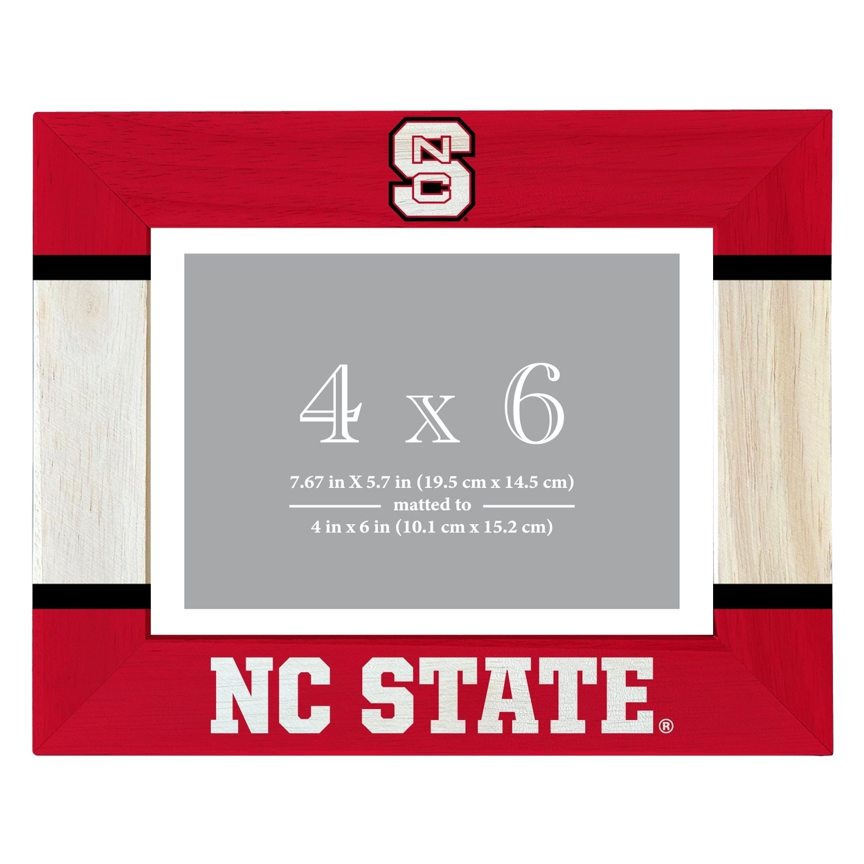 NC State Wolfpack Wooden Photo Frame Matted To 4 X 6 Inch - Printed