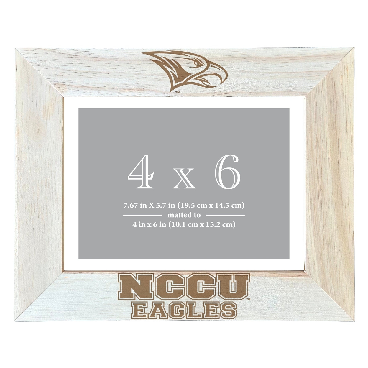 North Carolina Central Eagles Wooden Photo Frame Matted To 4 X 6 Inch - Etched