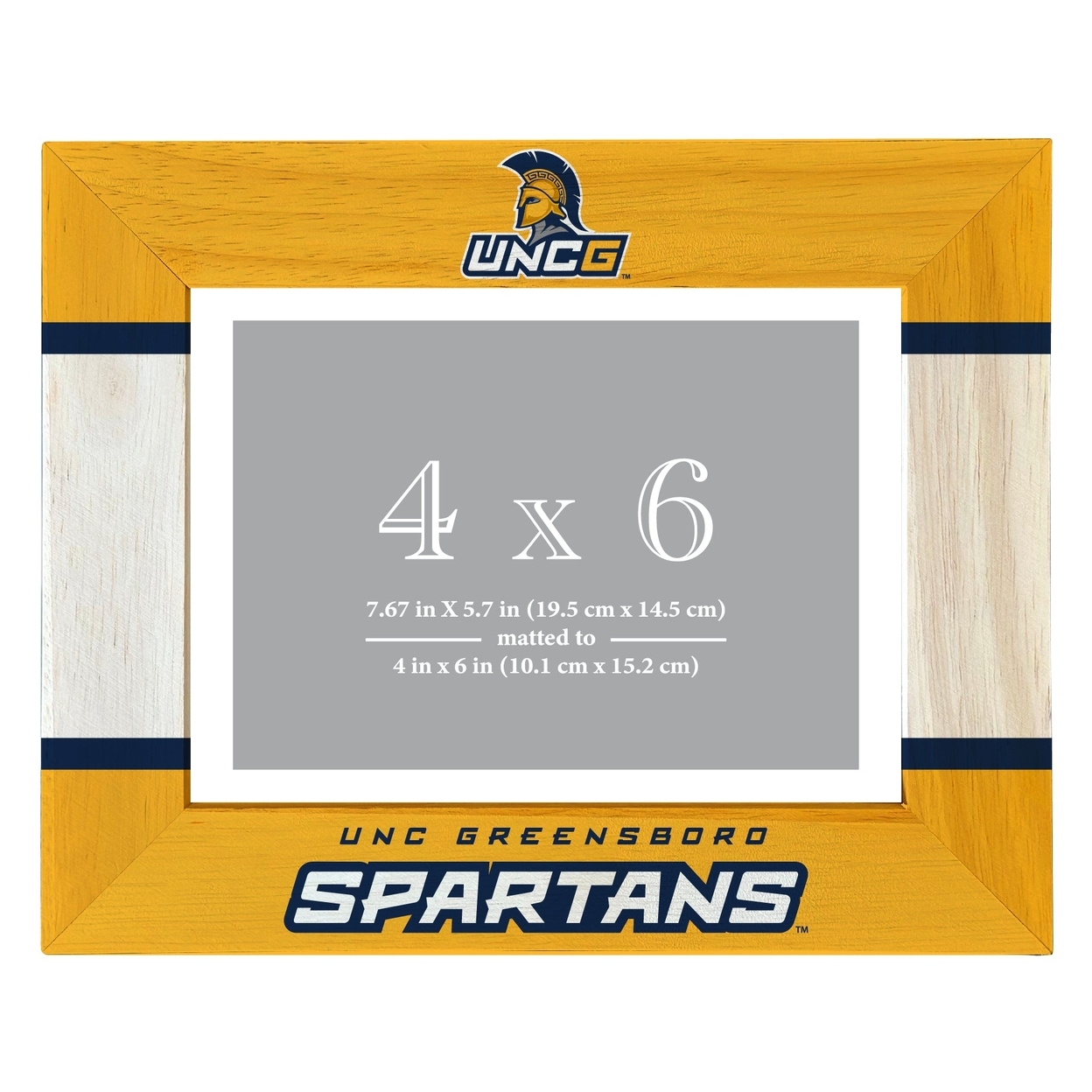 North Carolina Greensboro Spartans Wooden Photo Frame Matted To 4 X 6 Inch - Printed