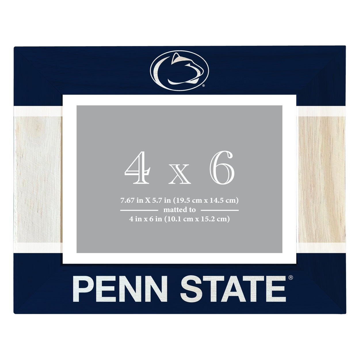 Penn State Nittany Lions Wooden Photo Frame Matted To 4 X 6 Inch - Printed
