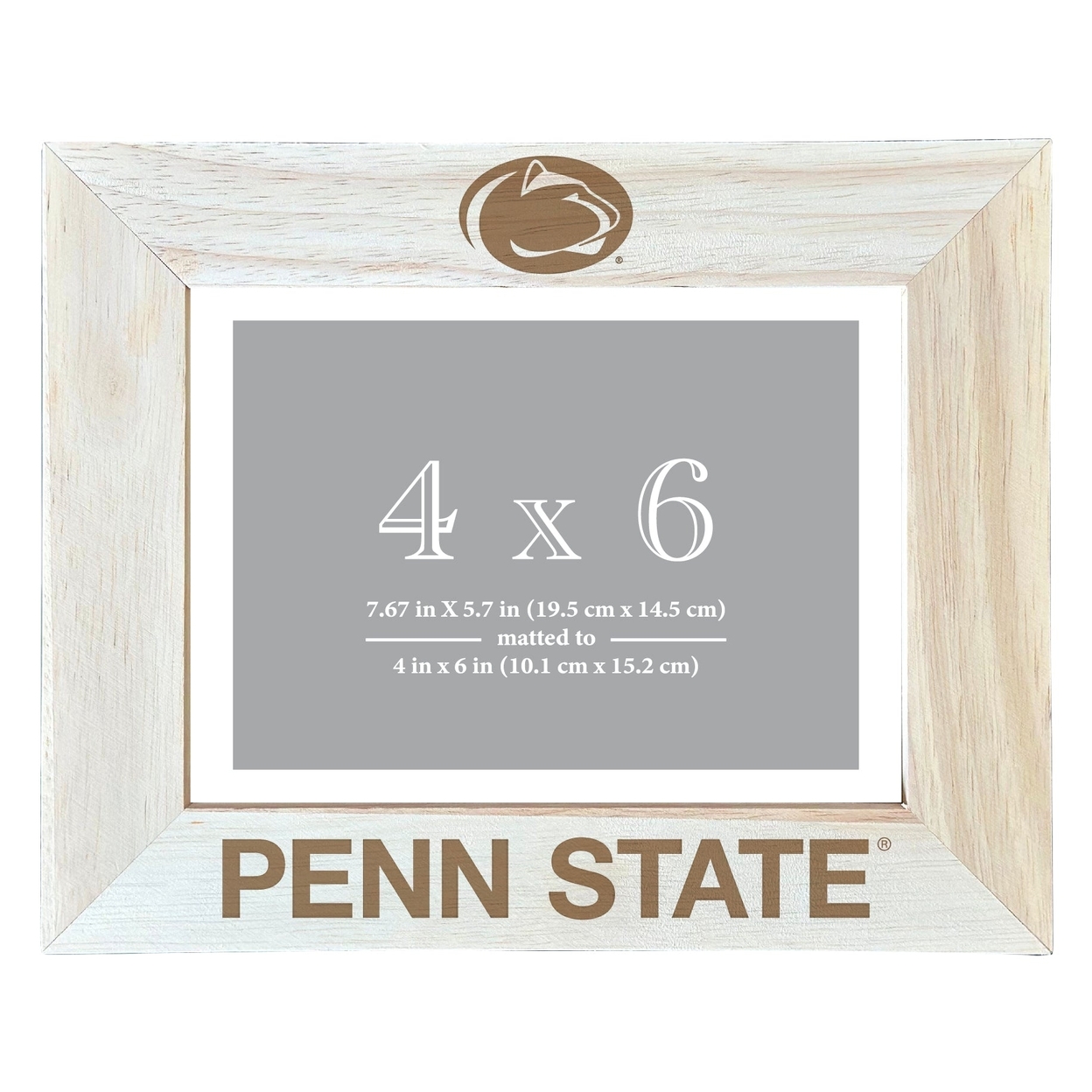 Penn State Nittany Lions Wooden Photo Frame Matted To 4 X 6 Inch - Etched