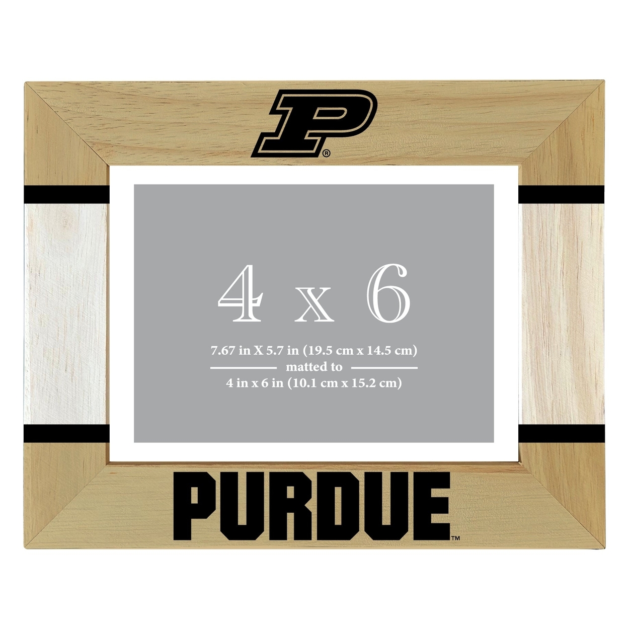Purdue Boilermakers Wooden Photo Frame Matted To 4 X 6 Inch - Printed