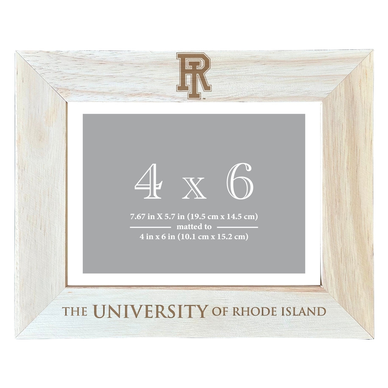 Rhode Island University Wooden Photo Frame Matted To 4 X 6 Inch - Etched