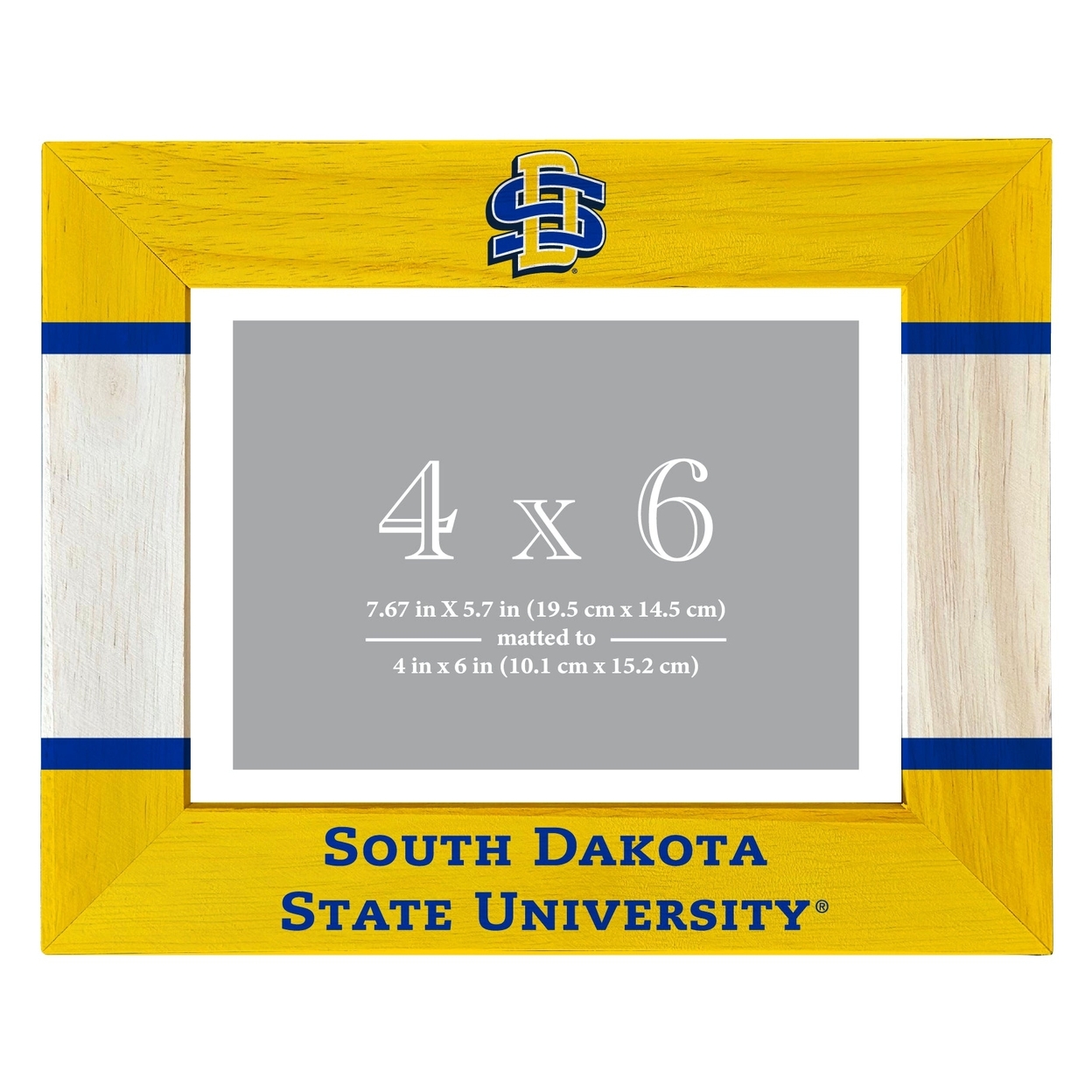 South Dakota State Jackrabbits Wooden Photo Frame Matted To 4 X 6 Inch - Printed