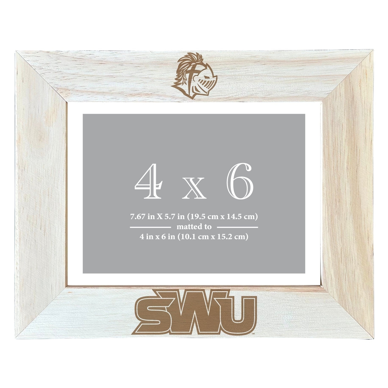 Southern Wesleyan University Wooden Photo Frame Matted To 4 X 6 Inch - Etched