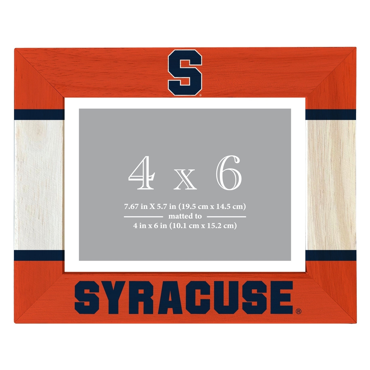 Syracuse Orange Wooden Photo Frame Matted To 4 X 6 Inch - Printed