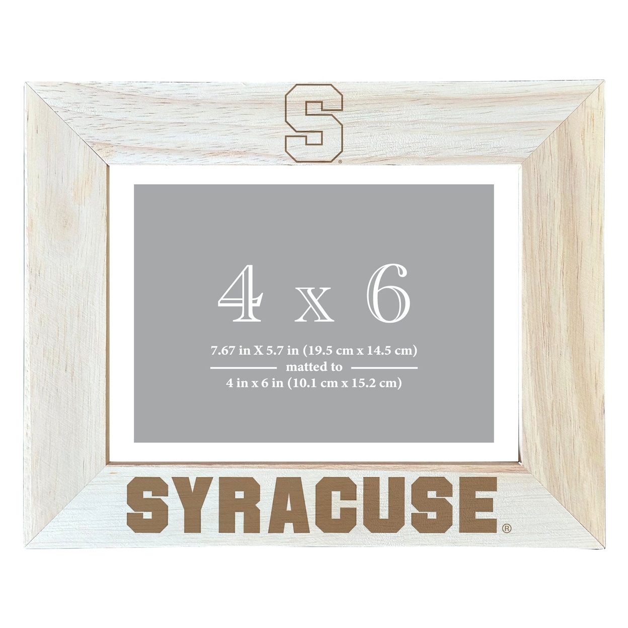 Syracuse Orange Wooden Photo Frame Matted To 4 X 6 Inch - Etched