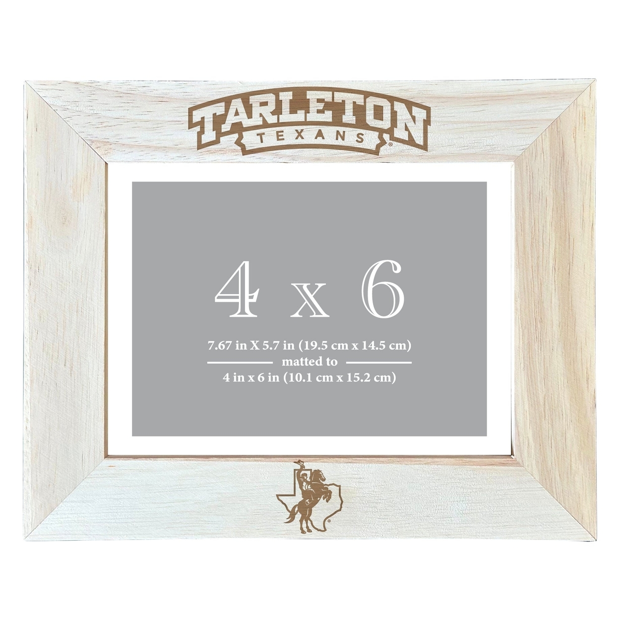 Tarleton State University Wooden Photo Frame Matted To 4 X 6 Inch - Etched