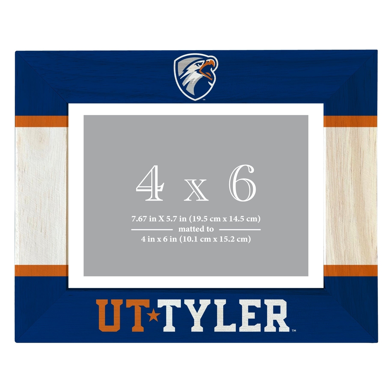 The University Of Texas At Tyler Wooden Photo Frame Matted To 4 X 6 Inch - Printed