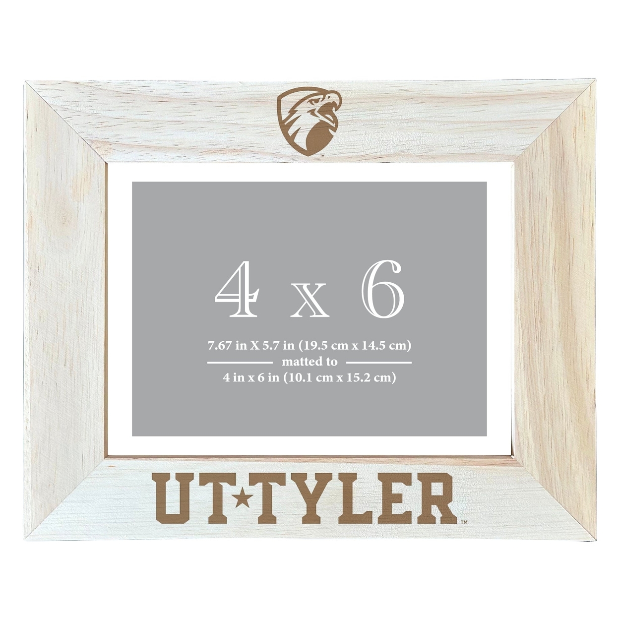 The University Of Texas At Tyler Wooden Photo Frame Matted To 4 X 6 Inch - Etched