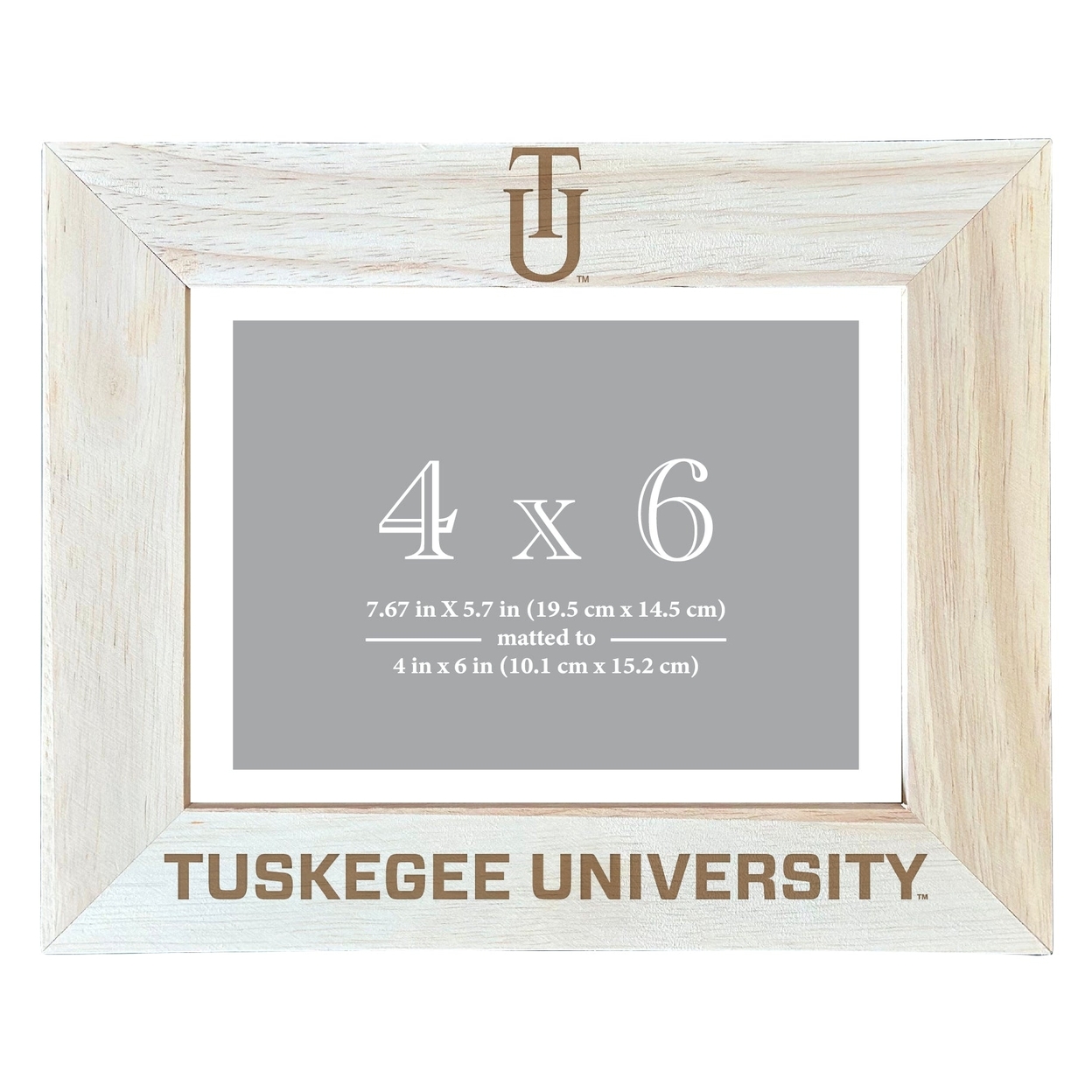 Tuskegee University Wooden Photo Frame Matted To 4 X 6 Inch - Etched